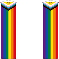 Intersex Progress Pride Porch Banner June Pride Month LGBTQ+ Rainbow Party Front Door Wall Indoor Outdoor Hanging Decoration