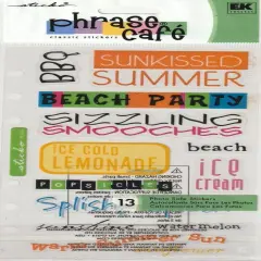 Sticko Sunkissed Summer Phrase Cafe Clear Stickers