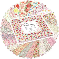 42 Pieces 10&Prime; Pre-Cut Floral Prints Cotton Fabric Squares &mdash; Layer Cake Quilting Fabric