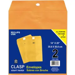 Kraft Clasp Envelopes 14x20 in, 2 Pack &ndash; 48 Units