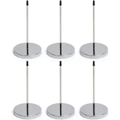 Juvale Receipt Holder - 6 Pack Ticket Stabbers, Stainless Steel Receipt Spike, Check Spindle for Restaurant, Office and Kitchen, Black and Silver, 2.75 x 5.5 Inches