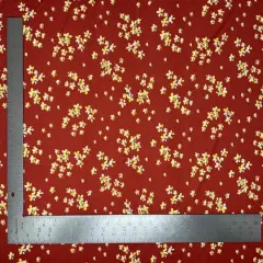 1 Yard Liverpool Knit Floral Print Fabric with Stretch Textured Finish for Dresses and Tops 58"-60" Width Coral