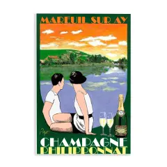 Stupell Industries Vintage Champagne with View Wall Plaque By Jean-Pierre Got