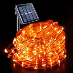 66 ft 200 LED Orange Halloween Solar Lights