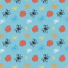The Big Bang Theory Collection - Atoms Blue Licensed Cotton Fabric by the Yard