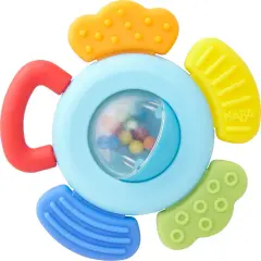 HABA Blossom Ratttle and Silicone Teethers for Babies 6-18 Months - Silicone Teether Ring and Grasping Toy for Safe Sensory Development Multicolor