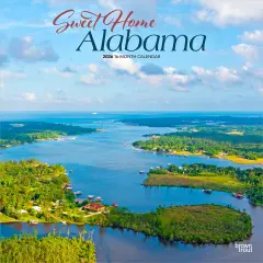Sweet Home Alabama | Alabama Places | 2026 12 x 24 Inch (Hanging) Monthly Square Wall Calendar | Plastic-Free
