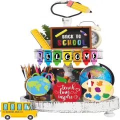 14 Pcs Back to School Tiered Tray Decorations