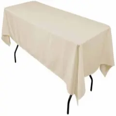 Extra Long Beige 60&times;144 Inch Polyester Tablecloth for Events