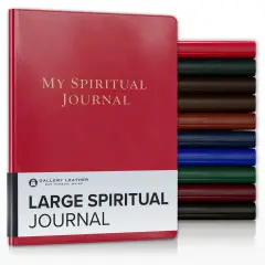 Gallery Leather Large Spiritual Journal - 9.75"x7.5" Camden Red