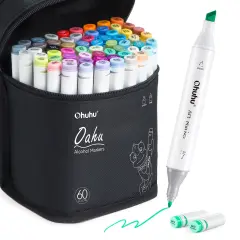 Ohuhu Oahu 60 Colors Alcohol-Based Markers - Dual Tip Chisel & Fine