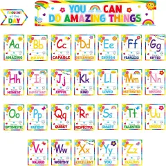 Colorful Alphabet Affirmations Bulletin Board Set