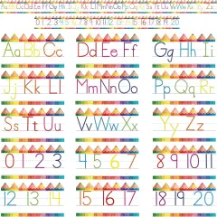 15 PCS Crayon ABC Manuscript Alphabet Line