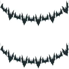 2 Pack Felt Black Bat Garland Banner