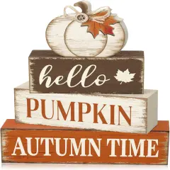 4 Pcs Wooden Table Decorations - Fall Decor