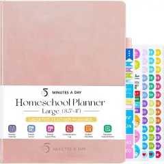 Homeschool Undated Teacher Planner - 8.5 * 11&rdquo; - Rose Gold