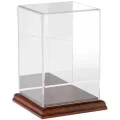 Plymor Clear Acrylic Display Case, 4" W x 4" D x 6" H Hardwood (Mirrored)