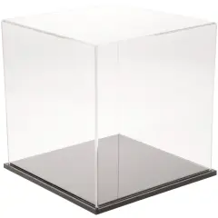 Plymor Clear Acrylic Display Case, 11" x 11" x 11" Black Base