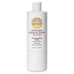 Natural Earth Paint Natural Fluid Acrylik Paint - Titanium White Rutile, 473 ml