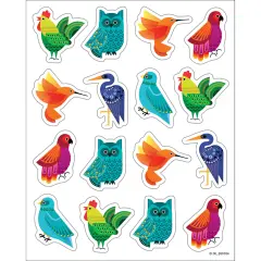 IXL Takeoff 96 Feathered Friends Stickers, 6 Sheets of Colorful Birds for Classroom Prizes,Reward Chart, Kid Crafts, Scrapbooking, Teacher Planner, and School Supplies