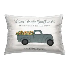 Stupell Industries Sunflower Farm Truck Outdoor Pillow, 14 x 7 x 20