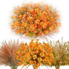 24 Pcs Artificial Fall Flowers - Light Orange