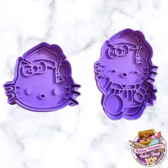 Graduation Cat Cookie Cutters and Stamp 2 pc