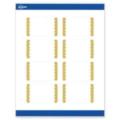 Avery Printable Rectangle Labels, Gold Edge Dots, 2" x 3", Matte White Rectangle Labels, Permanent, Laser/Inkjet, 80ct, Great for Product Labels