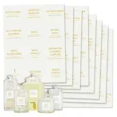 Talented Kitchen 144 Minimalist Laundry Room Labels, Organization Stickers for Glass Jars, Containers, Spray Bottles (Gold Print on White Matte Backing)