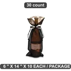 Stylish Bow Tie Organza Wine Bag 6" x 14"