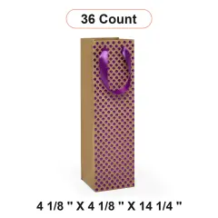 Stylish Polka Dot Wine Carrier 4 1/8'' x 4 1/8'' x 14 1/4''