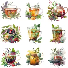 144 Pcs Tea Sets Four Seasons Sticker