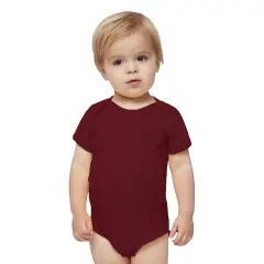 Rabbit Skins&reg; Infant Baby Rib Bodysuit Short Sleeve Maroon
