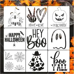 9pcs Halloween Doormat Stencils Large Crafts Stencils (9 Wed Mats)