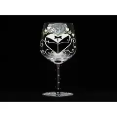 Lolita Two Hearts One Love Groom Hand Painted Wine Glass 9in H