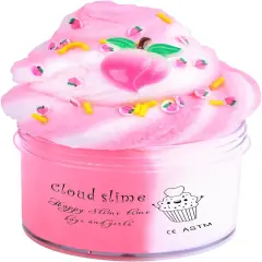Pink Cloud Slime Kit with Cute Slime Charms (1pcs Cloud Slime)