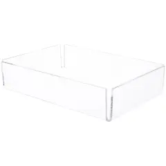 Plymor Clear Acrylic Open Corner Merchandise Display Tray, 8.25" W x 12.25" D x 2.625" H