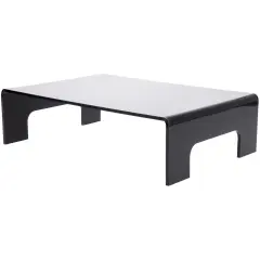 Plymor Black Acrylic Display Riser with Tray Handles, 4" H x 15" W x 10" D (3/16" thick)