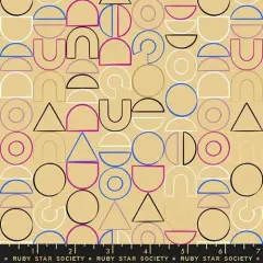 Reign Noble Sand Modern Shapes 44"/45" Fabric Per Yard