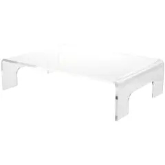 Plymor Clear Acrylic Display Riser with Tray Handles, 3" H x 12" W x 8" D (3/16" thick)