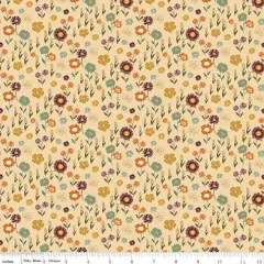 The Awe of Autumn Floral Latte 43"/44" Fabric Per Yard