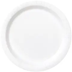 Bright White Solid Round 9" Dinner Plates, 8ct