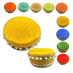 4 Ct Steel Ladoo Box 250 Grams Festival Special Stainless Steel Sweets Gift Box Perfect for Holi Diwali Rakhi Housewarmings Mithaai Desert Box Yellow