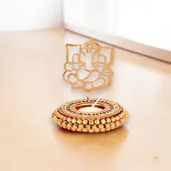 Tealight Candle Holder Festival of Light Decorative T-light Holder for Diwali Christmas Hanukkah Thanksgiving Gift Ghungroo Shadow Candle Holder for Centerpiece Dining Table Home Decor