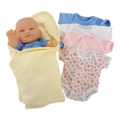 Kaplan Early Learning Company Baby's One Piece Outfits with Blanket for 10" Dolls
