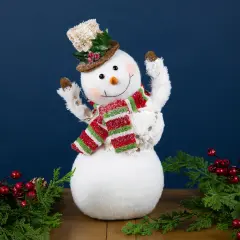 Northlight Smiling and Waving Snowman Christmas Figurine - 11.25" White