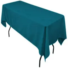 Rectangular Teal Polyester Tablecloth 60&times;144 Inch Elegant D&eacute;cor for Weddings, Parties & Banquets