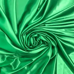 1 Yard Kelly Green Medium Sheen Satin Fabric 100% Polyester Lightweight 58&Prime;-60&Prime; Wide