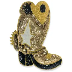 Cowboy Boot Sequin Applique