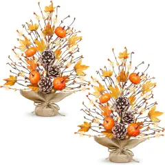 2 Pack Lighted Fall Tree Fall Decorations